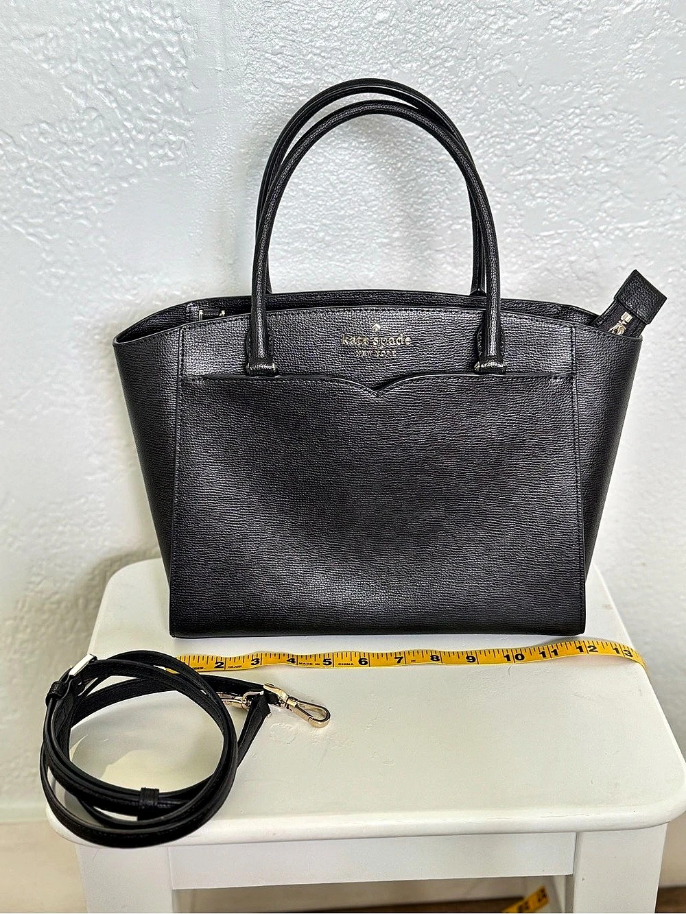 KATE SPADE Black Refined Grain Leather Frannie Medium Satchel Bag
NWOT